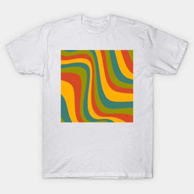 70's groovy wavy pattern T-Shirt by maryamazhar7654